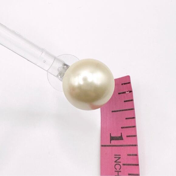 Faux pearl stud earrings classic minimalist preppy pierced retro traditional - Picture 5 of 8